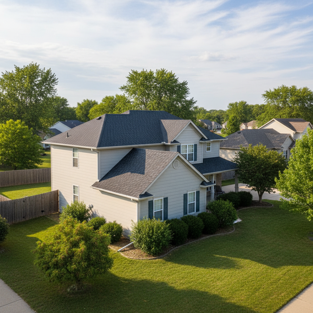 Completed roof inspection work at a residential property in Papillion, NE