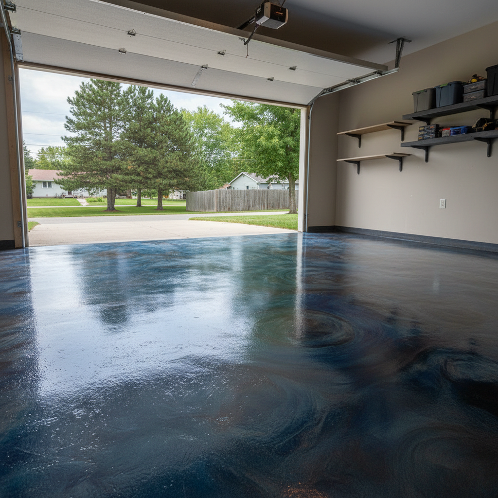 Completed decorative concrete coatings work at a residential property in Superior, WI