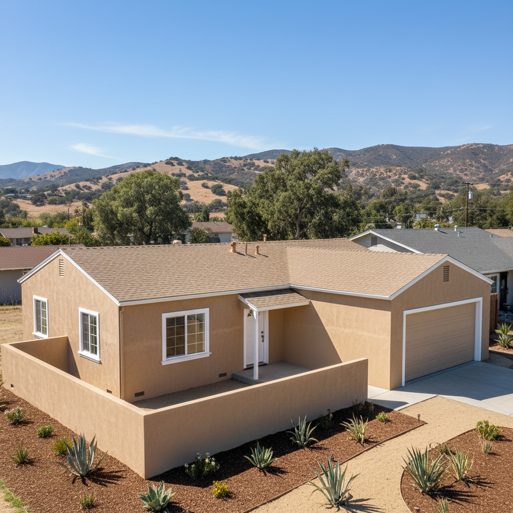 Completed commercial stucco work at a residential property in Pomona, CA