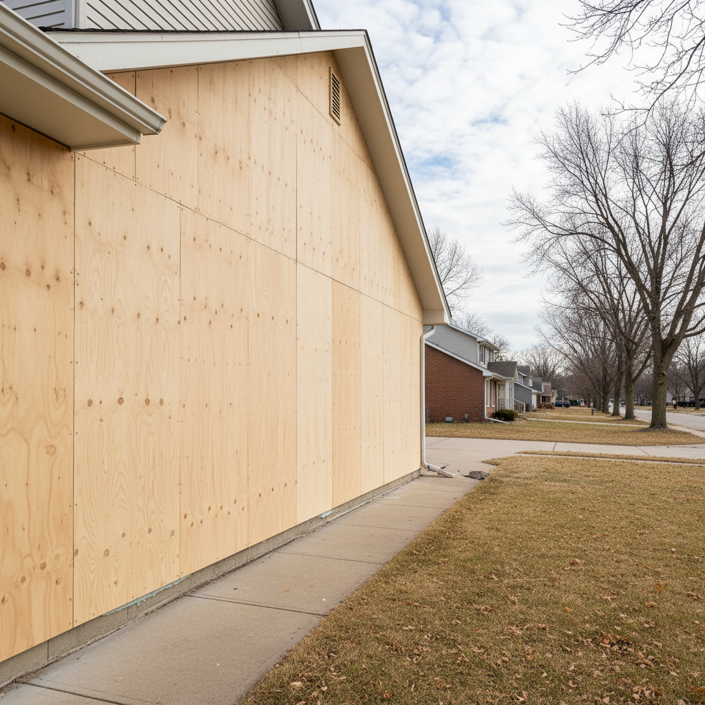 Completed siding removal work at a residential property in Bellevue, NE