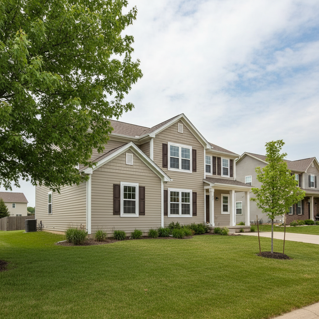 Completed vinyl siding installation work at a residential property in Papillion, NE