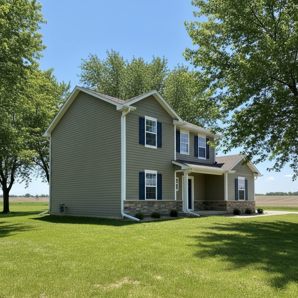 Completed siding replacement work at a residential property in Columbus, NE
