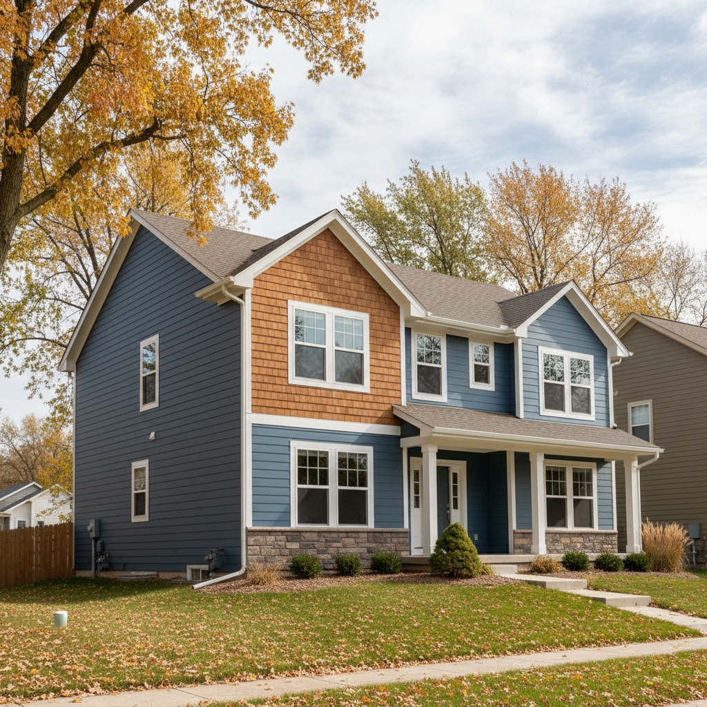 Completed james hardie siding work at a residential property in Papillion, NE