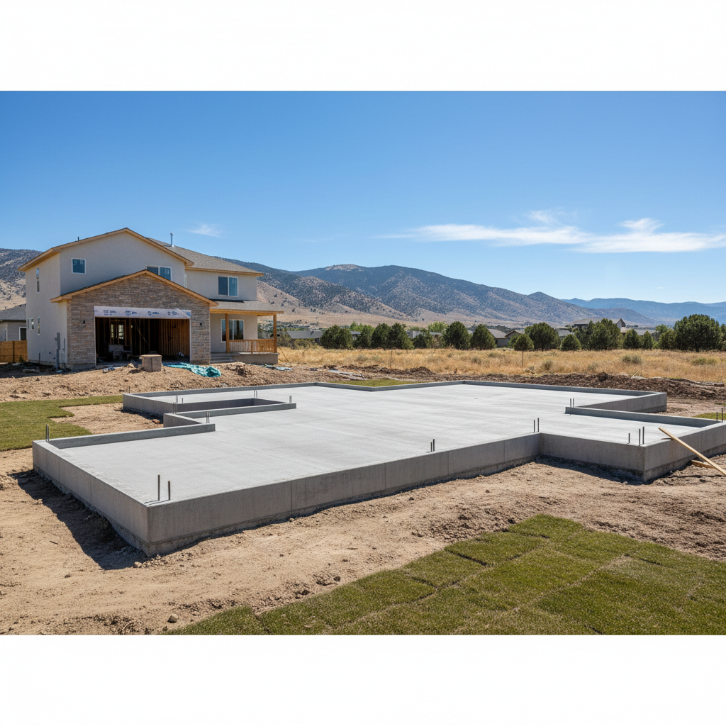 Completed concrete foundations work at a residential property in Draper, UT