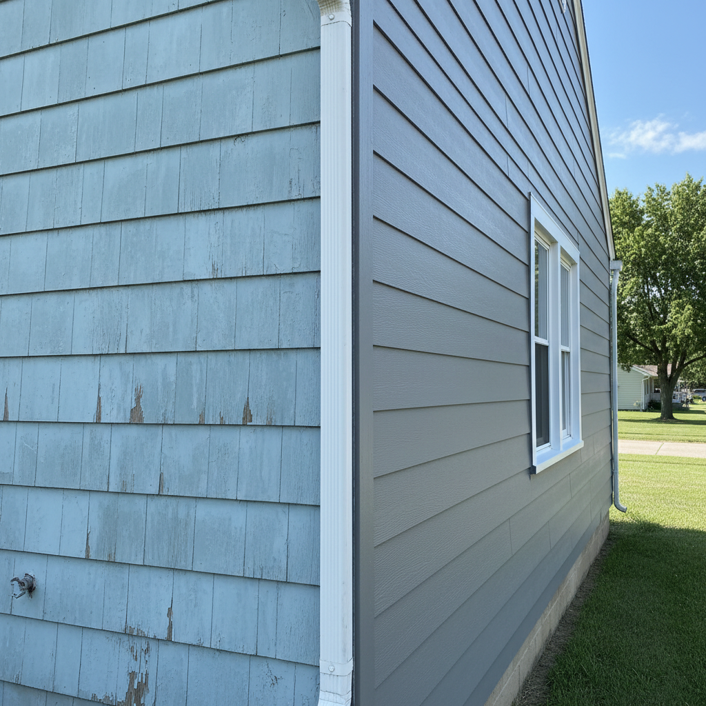 Completed cement siding work at a residential property in Hastings, NE