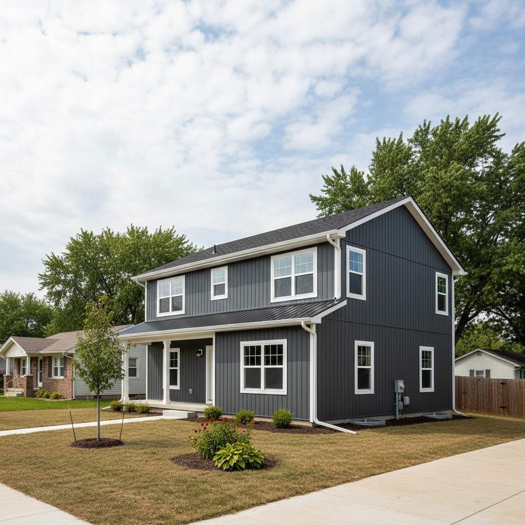 Completed metal siding work at a residential property in Columbus, NE