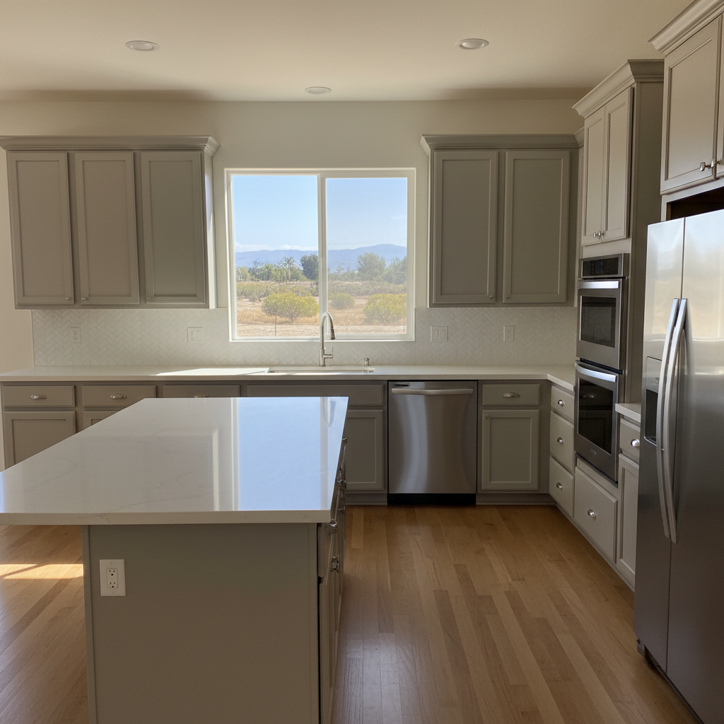 Completed cabinet installation work at a residential property in Ontario, CA