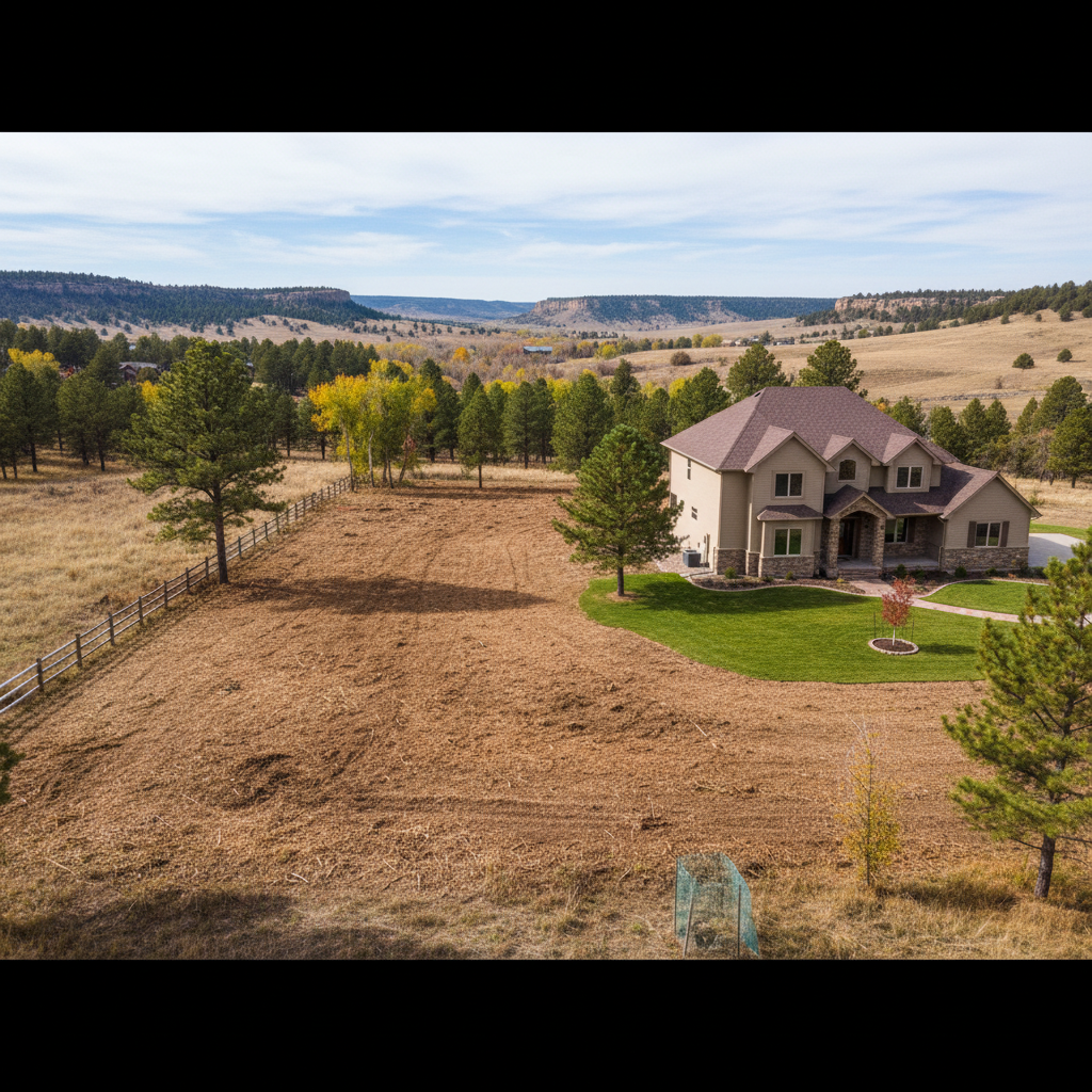 Completed land clearing work at a residential property in Sturgis, SD