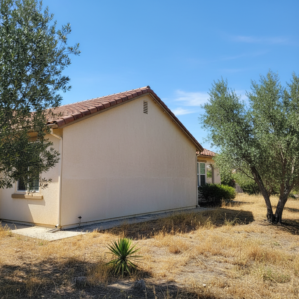 Completed stucco repair work at a residential property in Murrieta, CA