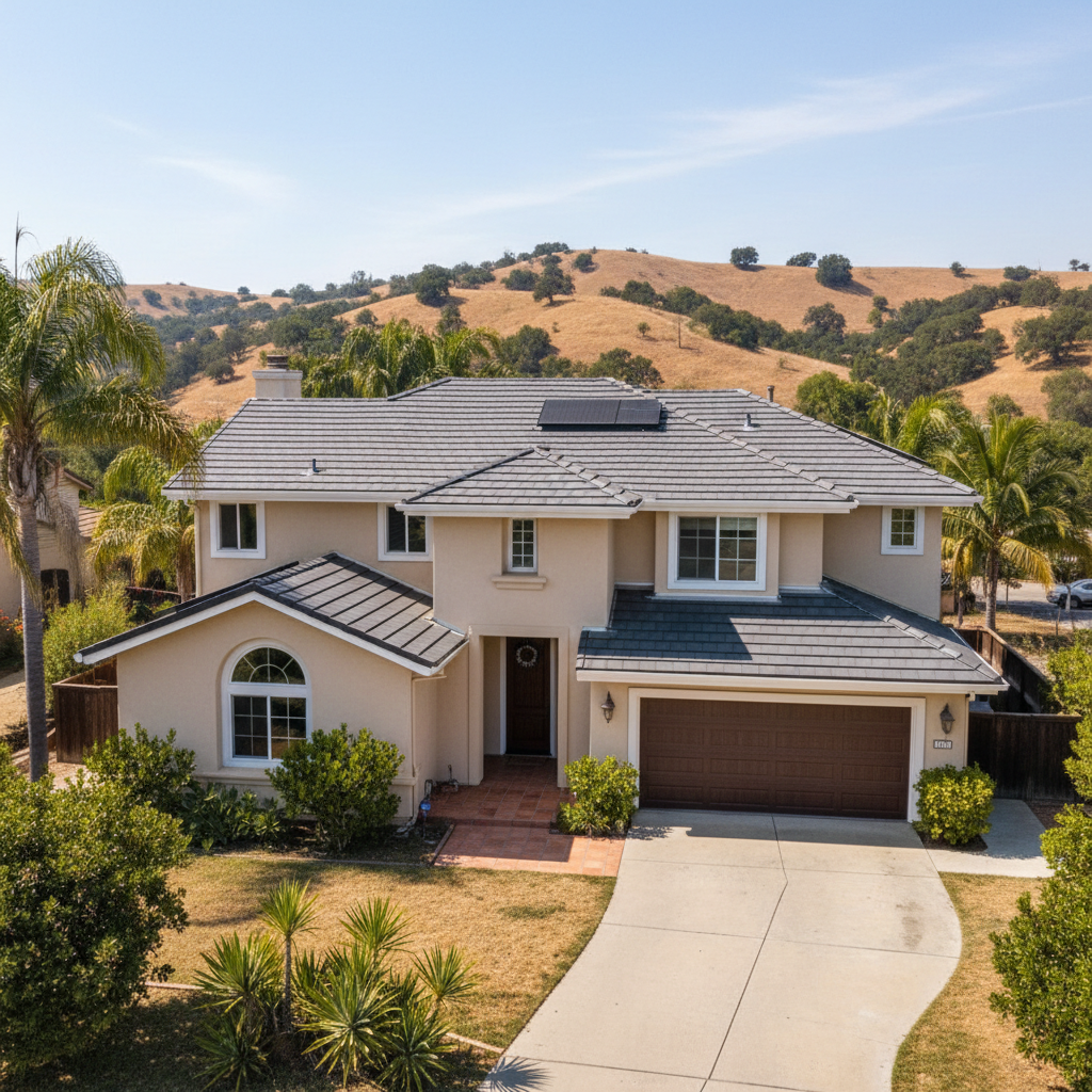 Completed roof installation work at a residential property in Monterey Park, CA