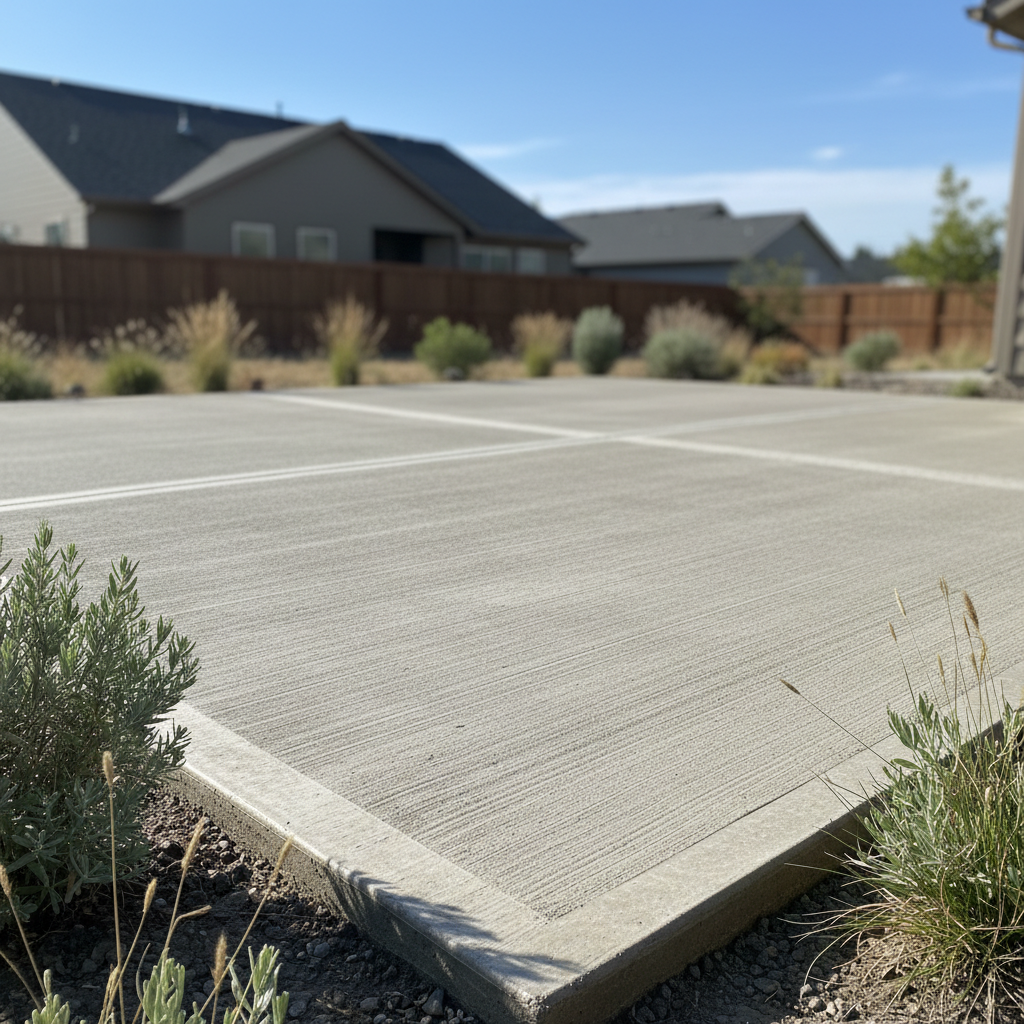 Completed concrete installation work at a residential property in Richland, WA