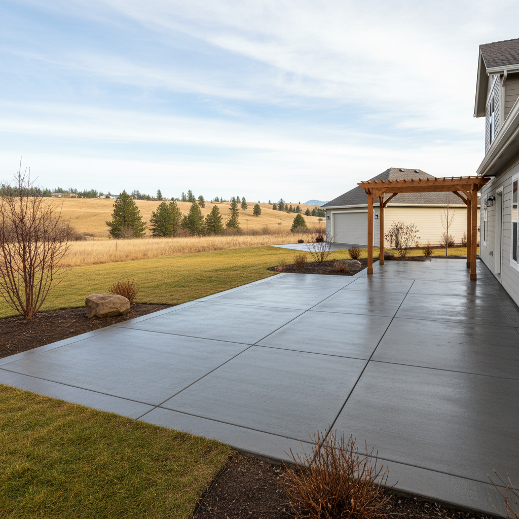 Completed concrete flatwork work at a residential property in Pasco, WA