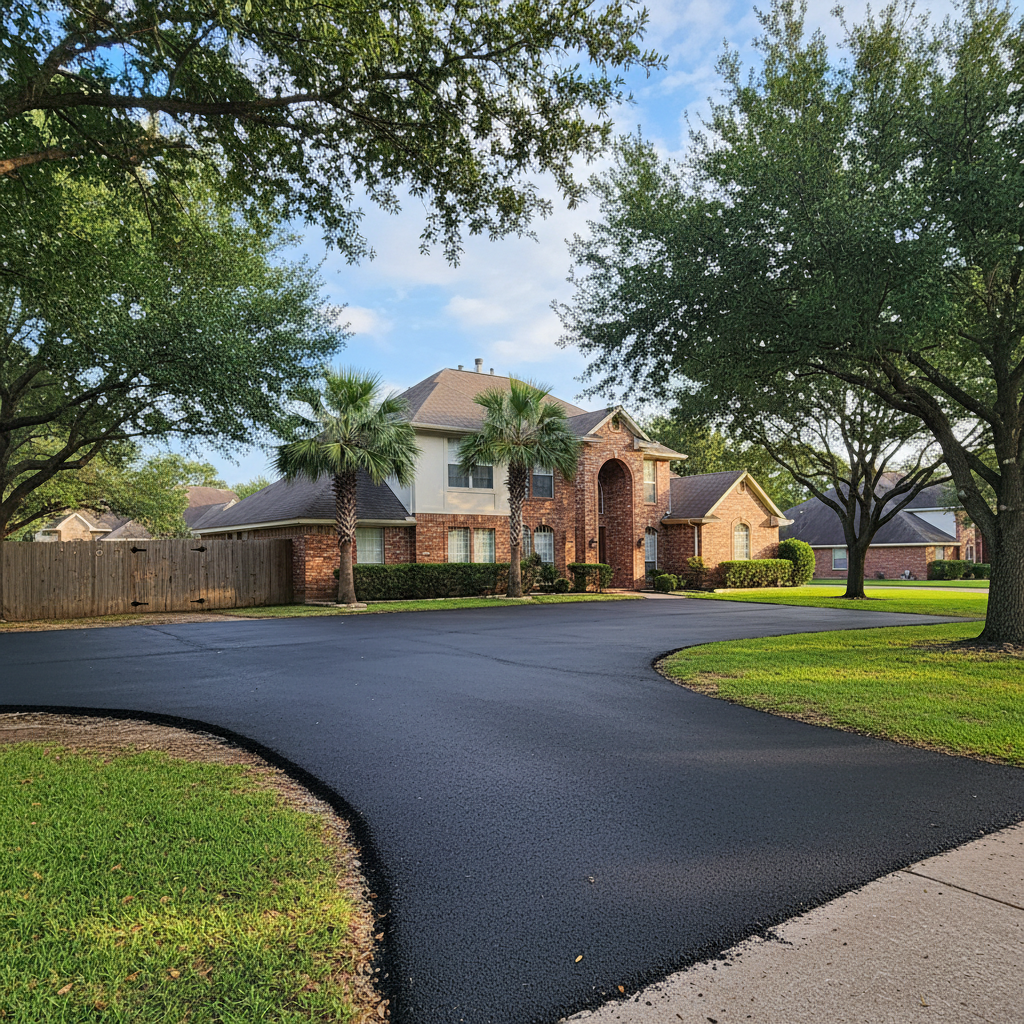 Completed commercial asphalt work at a residential property in Houston, TX