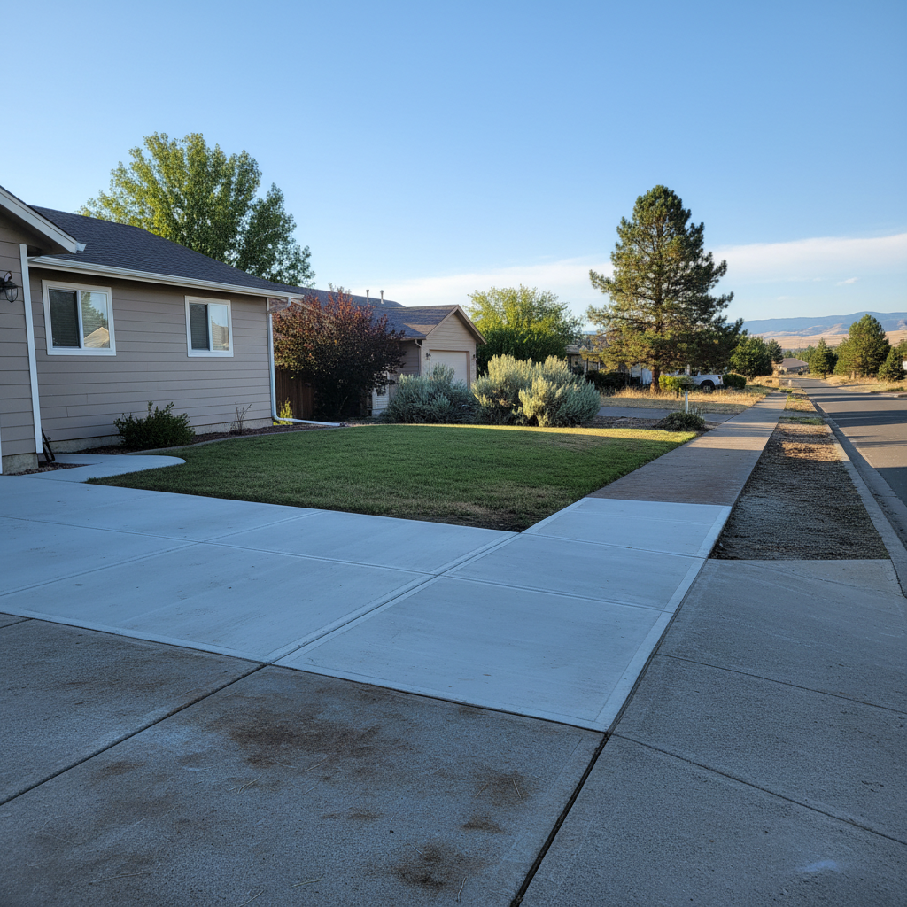 Completed concrete repair work at a residential property in Kennewick, WA