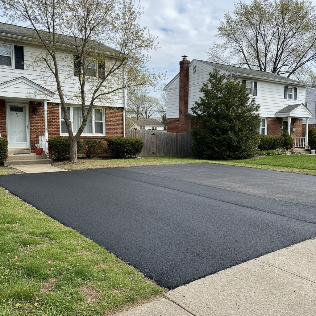 Completed asphalt patching work at a residential property in Bronx, NY