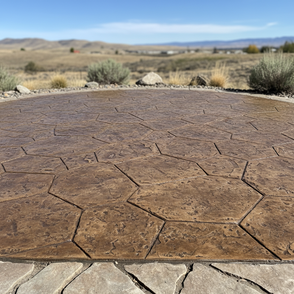 Completed decorative concrete work at a residential property in Moses Lake, WA