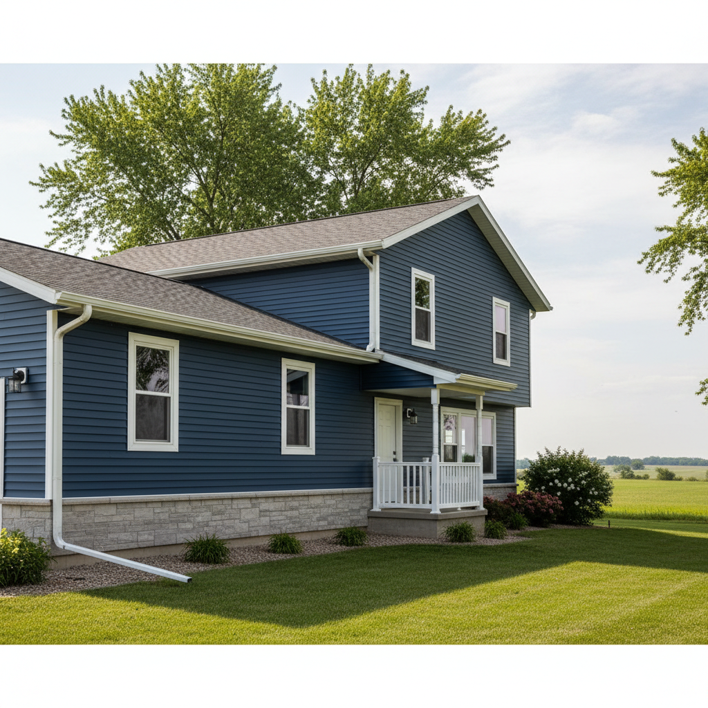 Completed siding replacement work at a residential property in Kearney, NE