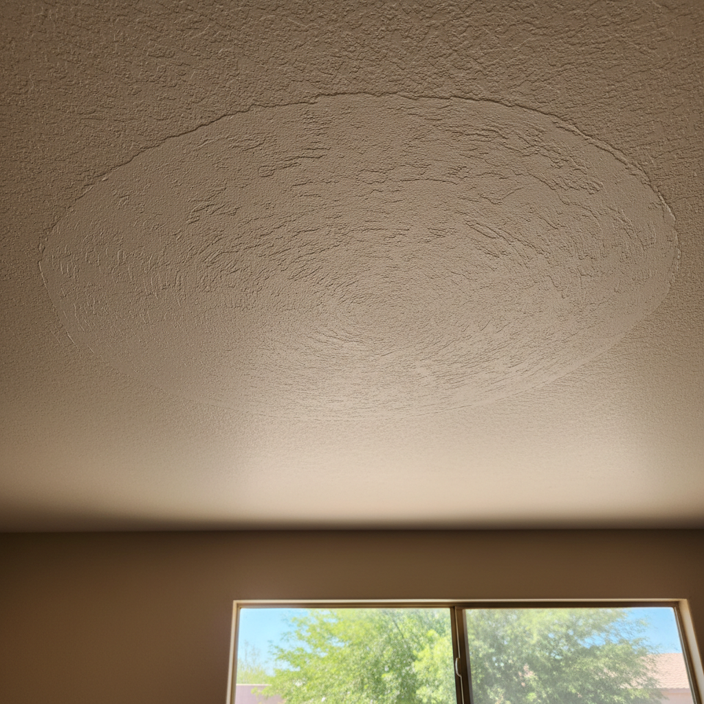 Completed ceiling water damage repair work at a residential property in Avondale, AZ