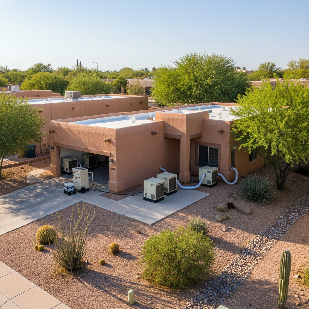 Completed dehumidification services work at a residential property in Carefree, AZ