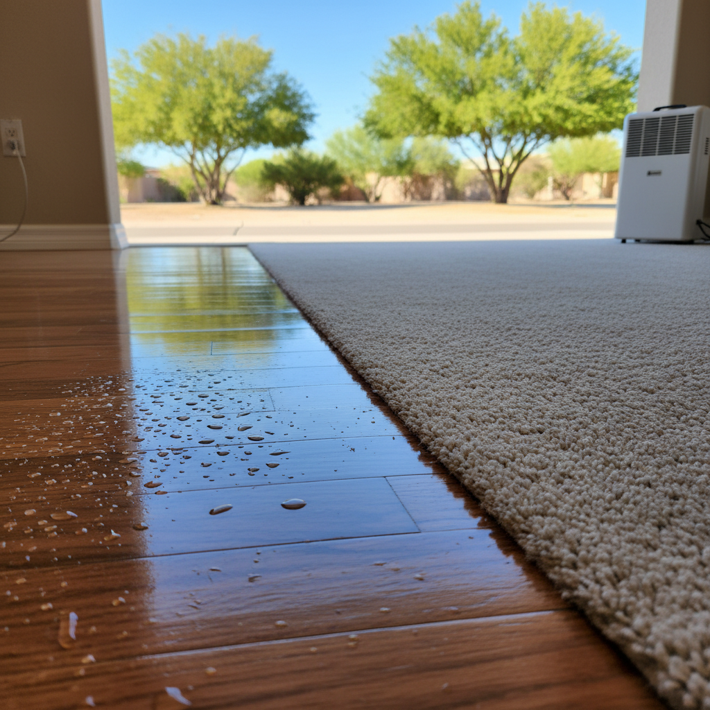 Completed water extraction services work at a residential property in Cashion, AZ