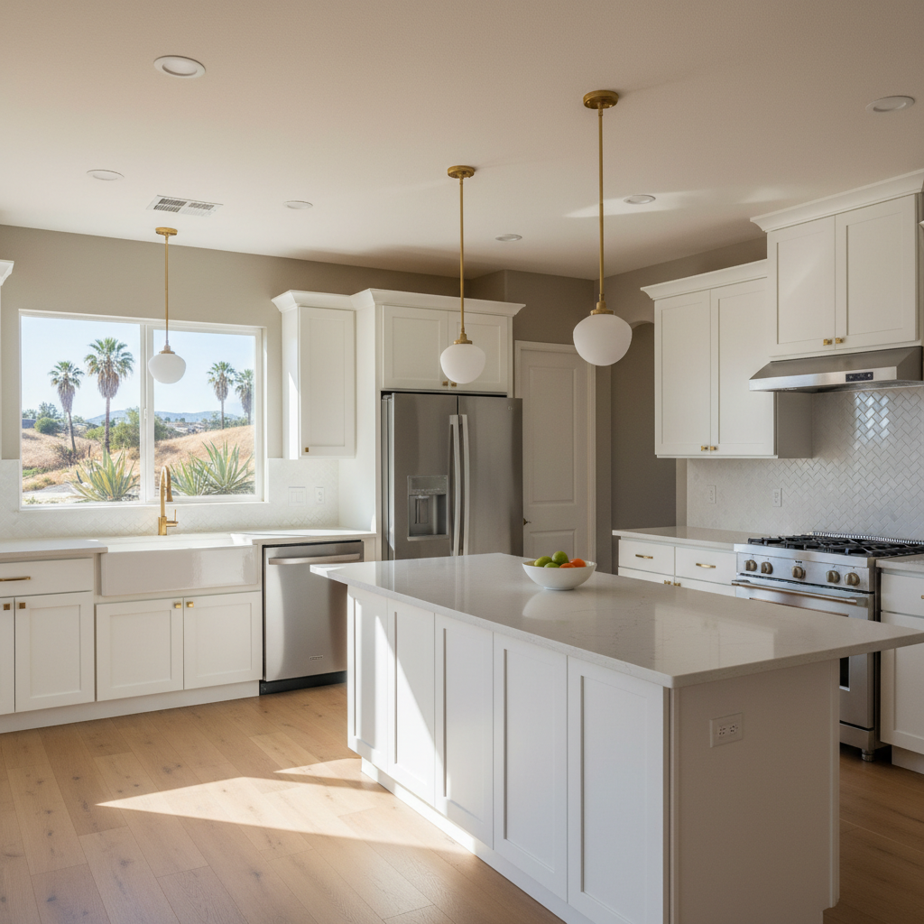 Completed kitchen remodel work at a residential property in Ontario, CA