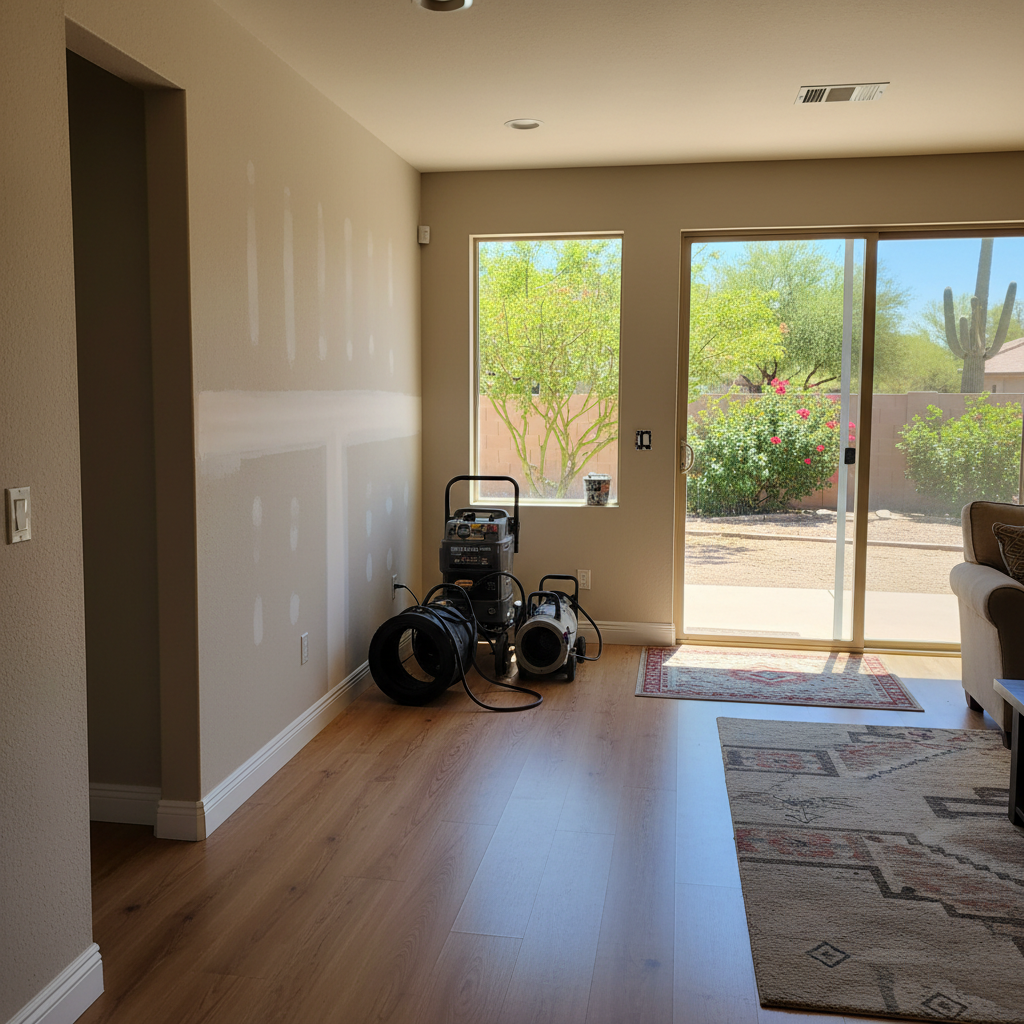 Completed flood cleanup work at a residential property in Fort Mcdowell, AZ