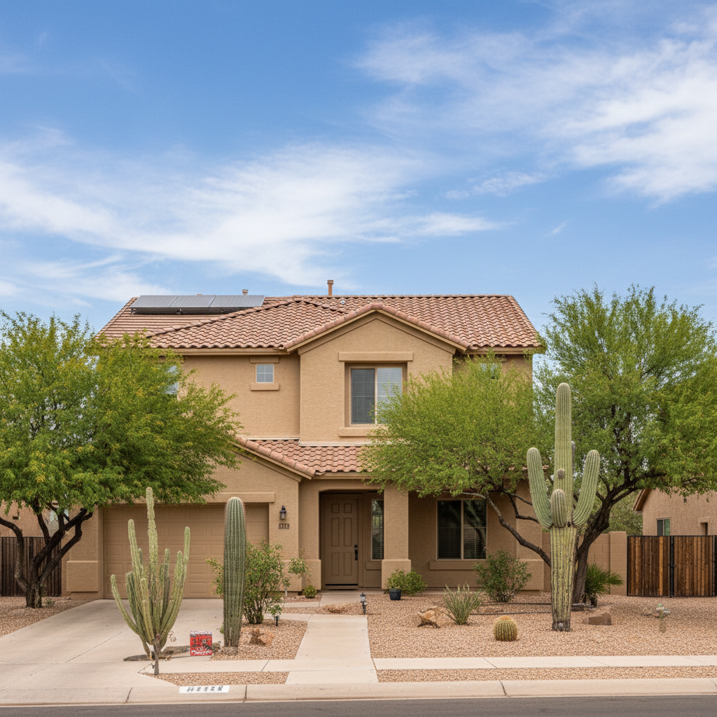 Completed storm damage restoration work at a residential property in Cave Creek, AZ