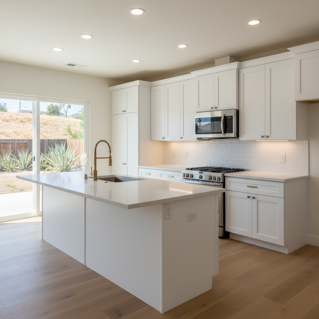 Completed cabinet installation work at a residential property in El Monte, CA