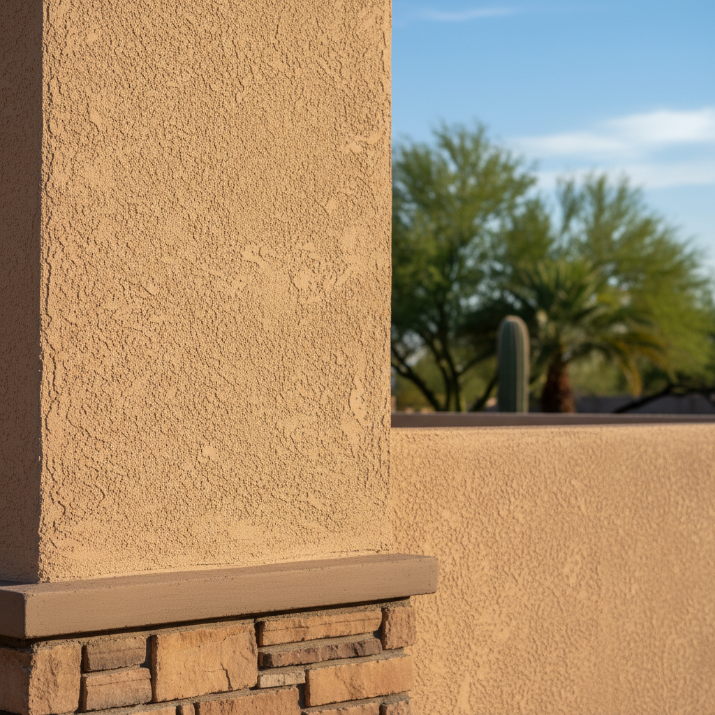 Completed stucco painting work at a residential property in Chandler, AZ