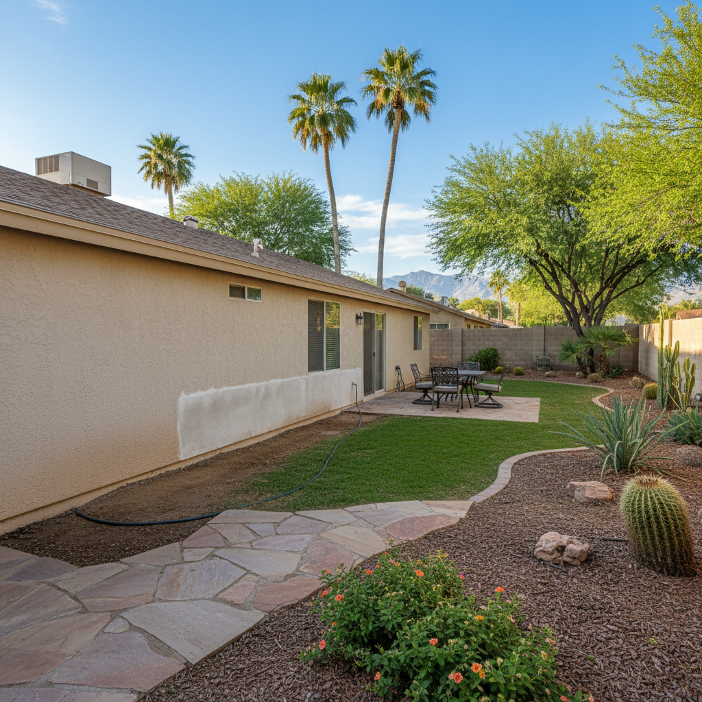 Completed flood restoration work at a residential property in Queen Creek, AZ