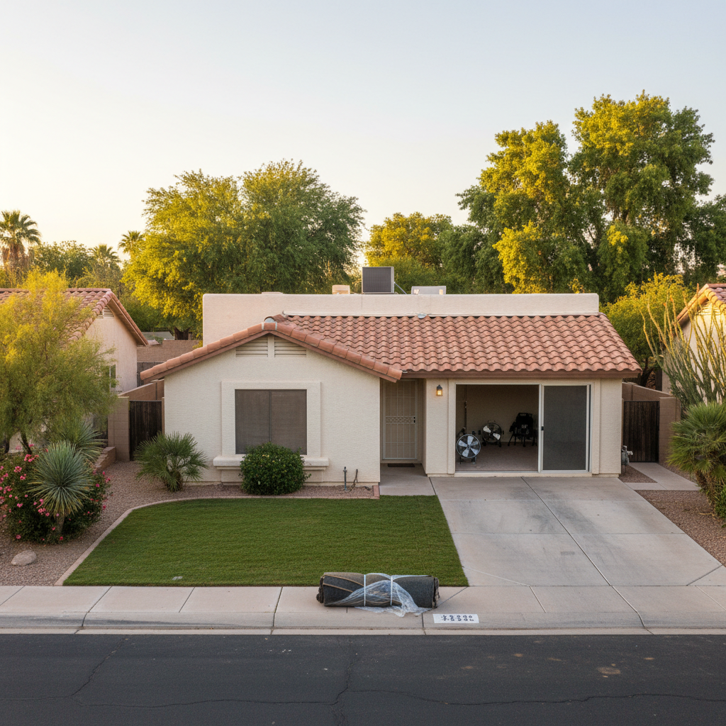 Completed water damage cleanup work at a residential property in Glendale, AZ