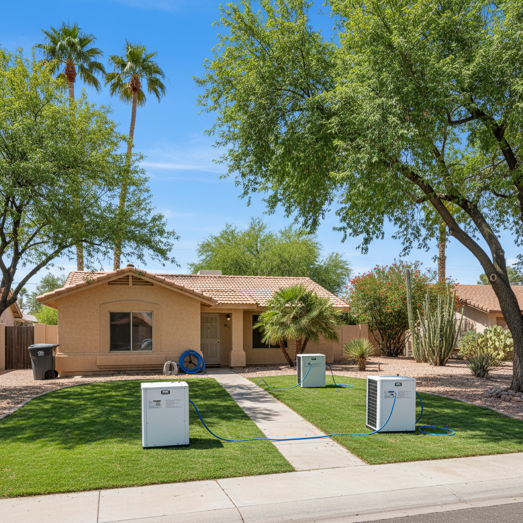 Completed water extraction services work at a residential property in Maricopa, AZ