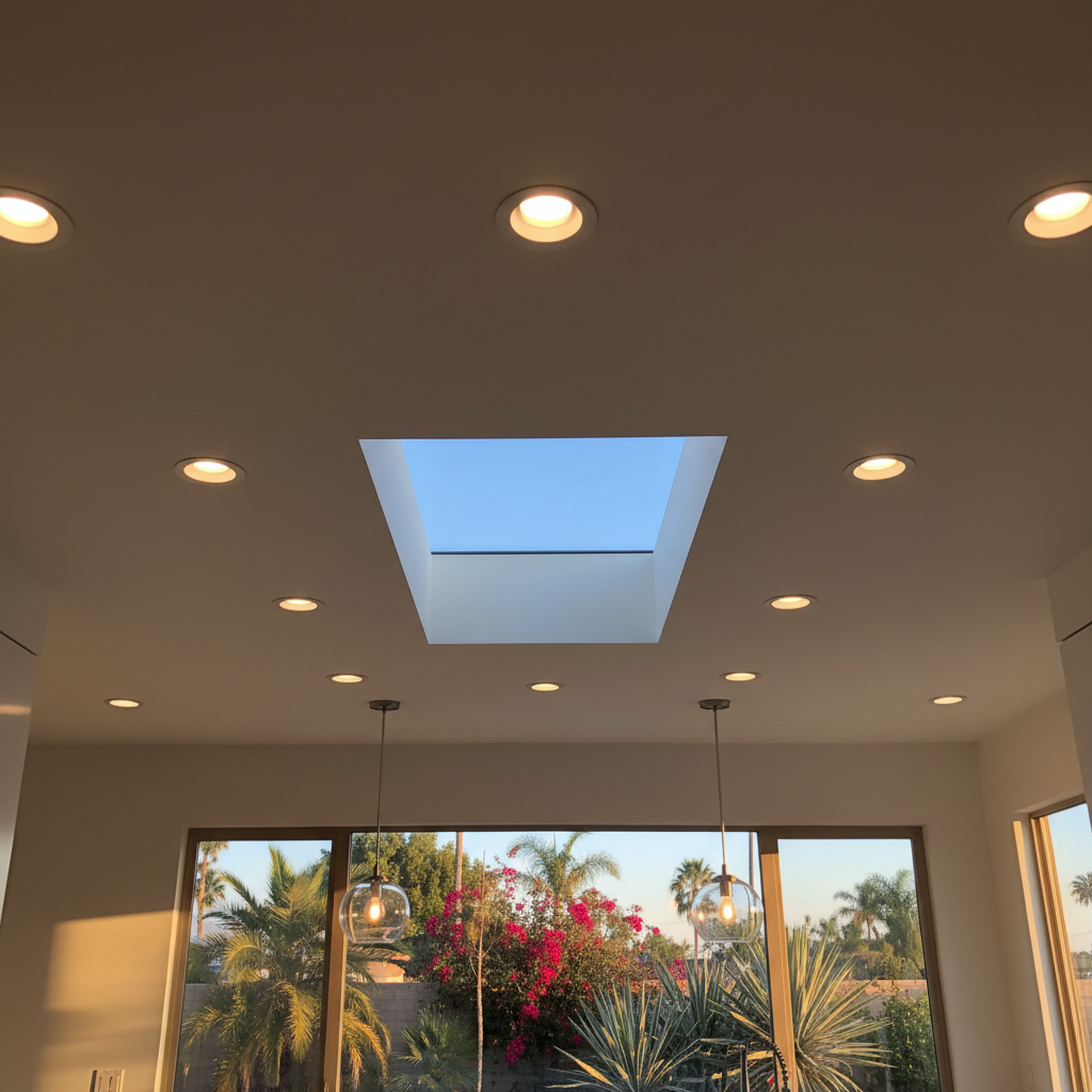 Completed kitchen lighting work at a residential property in Pasadena, CA
