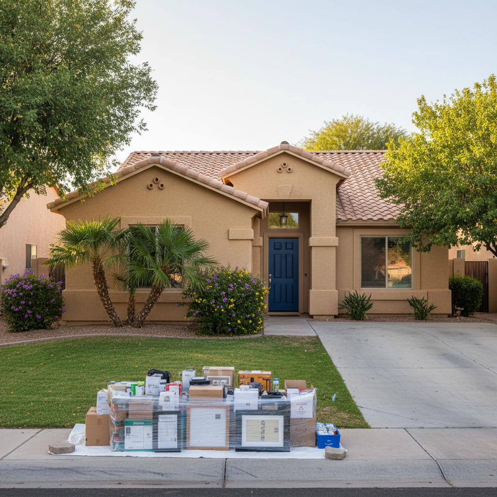 Completed content pack-out and restoration work at a residential property in Litchfield Park, AZ