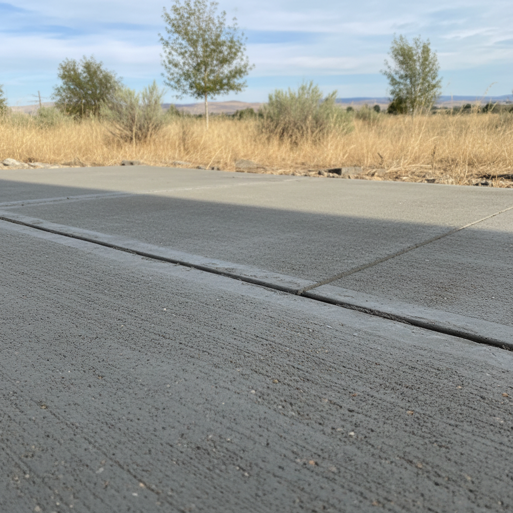 Completed concrete repair work at a residential property in Moses Lake, WA