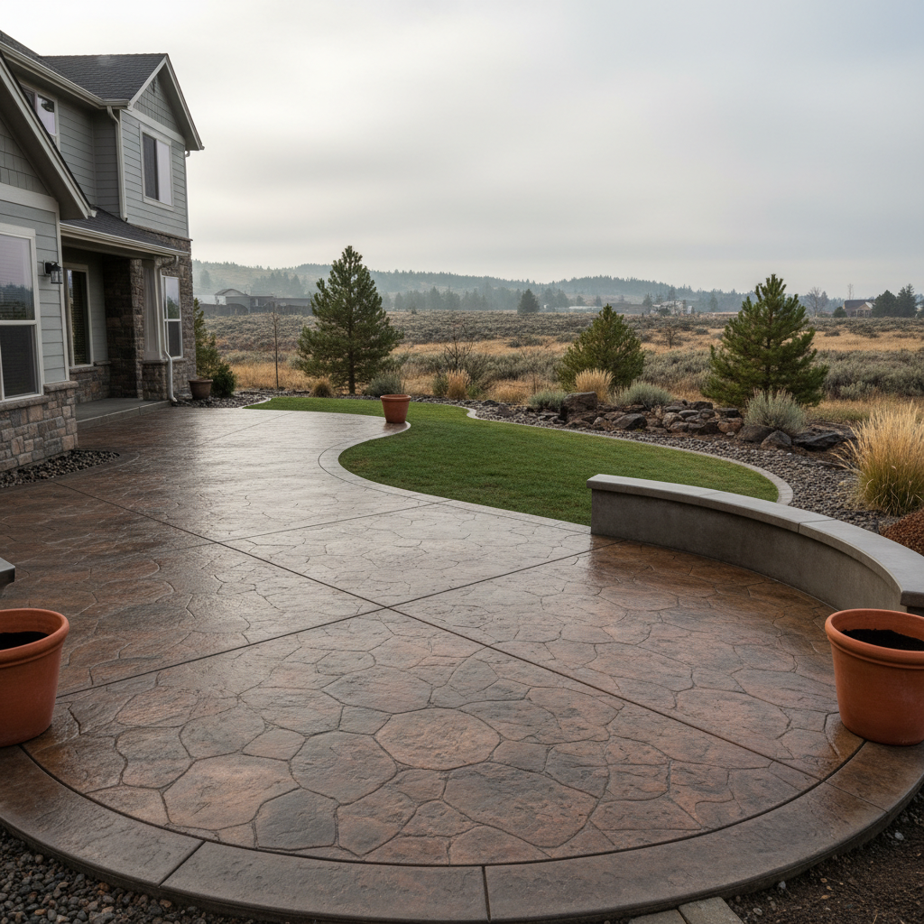 Completed decorative concrete work at a residential property in Ephrata, WA