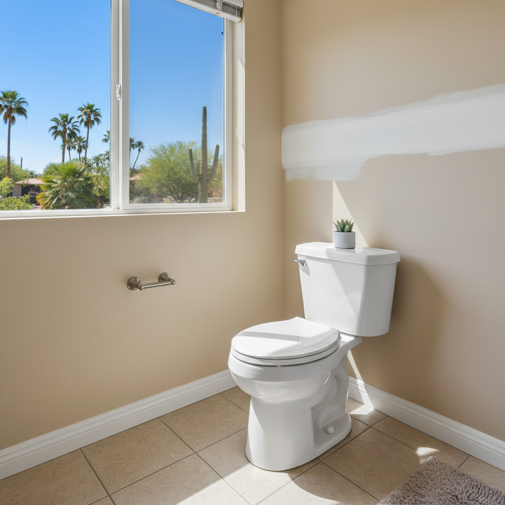 Completed toilet overflow cleanup work at a residential property in Paradise Valley, AZ