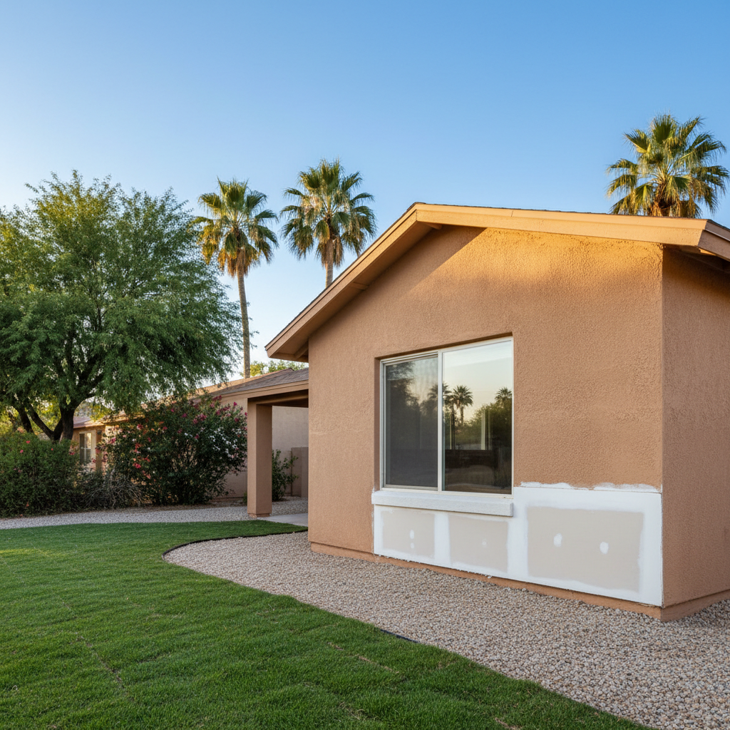 Completed flood damage restoration work at a residential property in Rio Verde, AZ