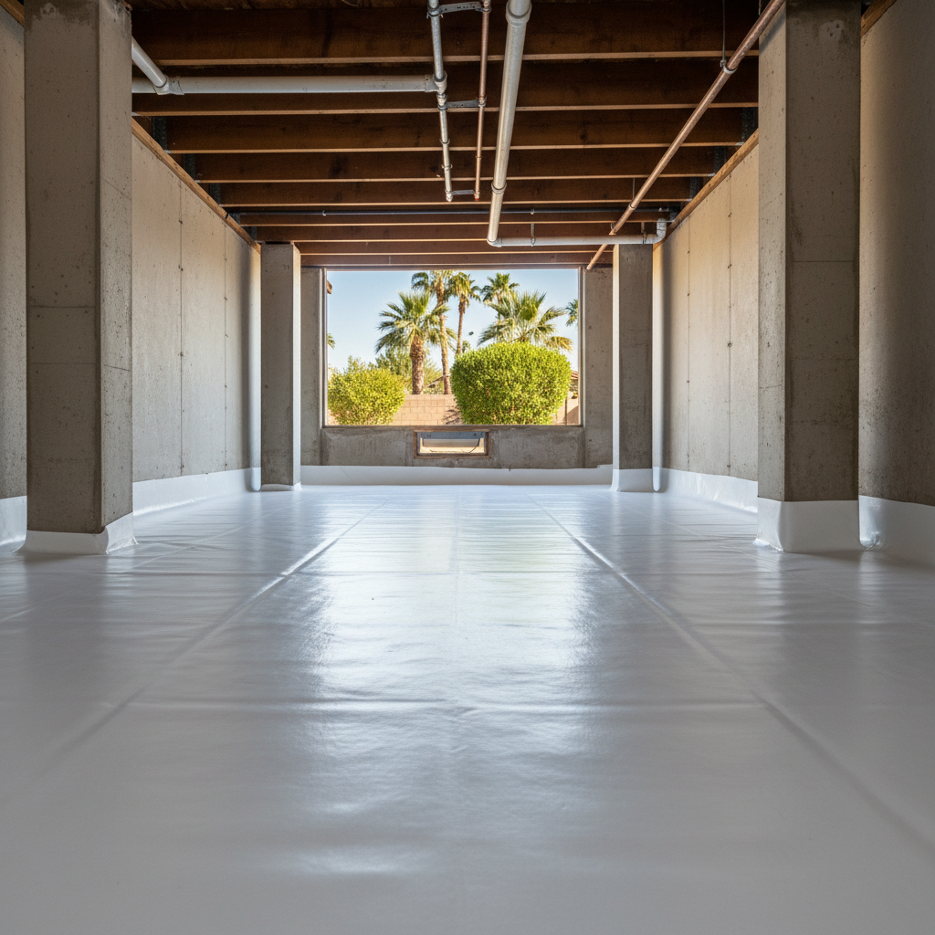 Completed crawl space water removal work at a residential property in Phoenix, AZ