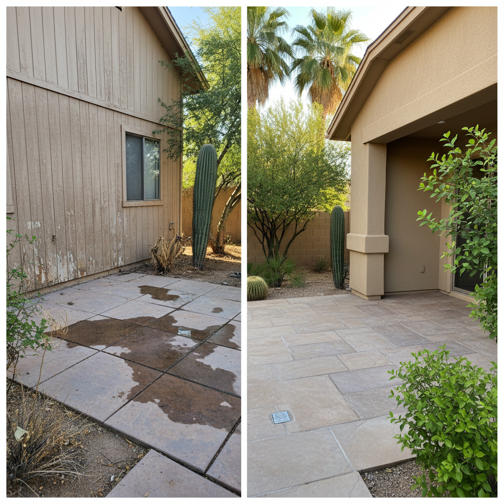 Completed water damage remediation work at a residential property in Scottsdale, AZ