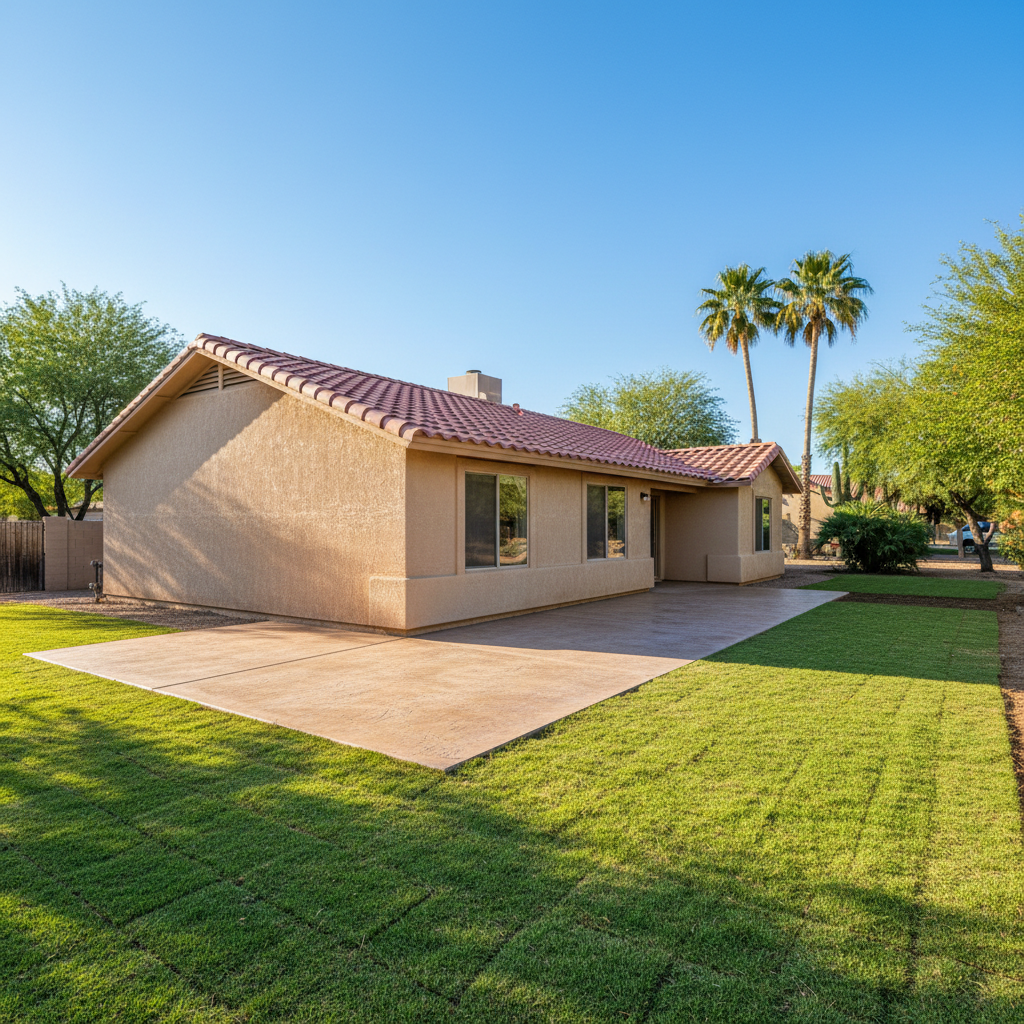 Completed flood restoration work at a residential property in Apache Junction, AZ