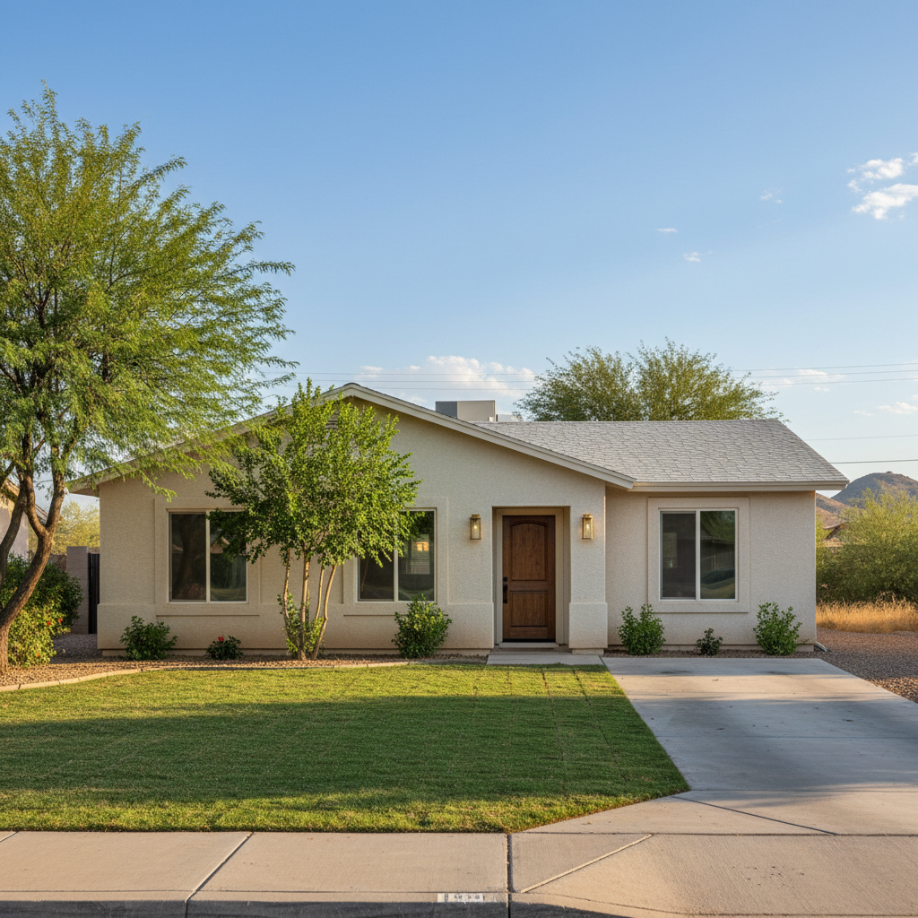 Completed flood damage restoration work at a residential property in Arlington, AZ