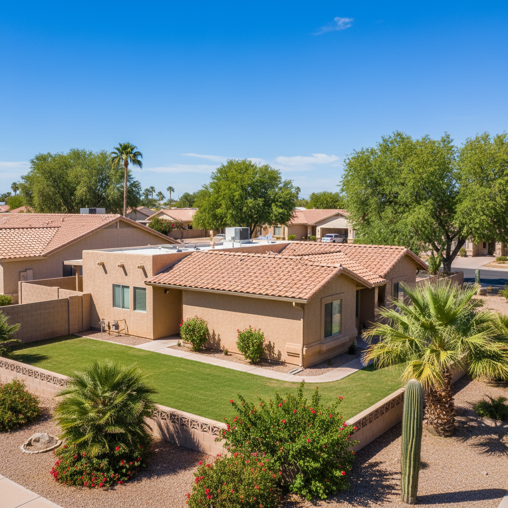 Completed storm damage restoration work at a residential property in Sun City West, AZ