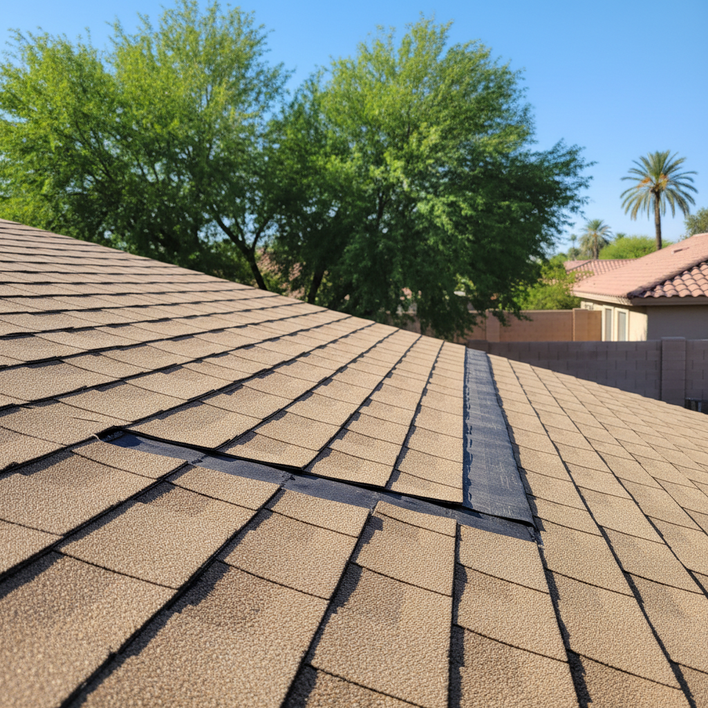 Completed roof leak water damage repair work at a residential property in Surprise, AZ