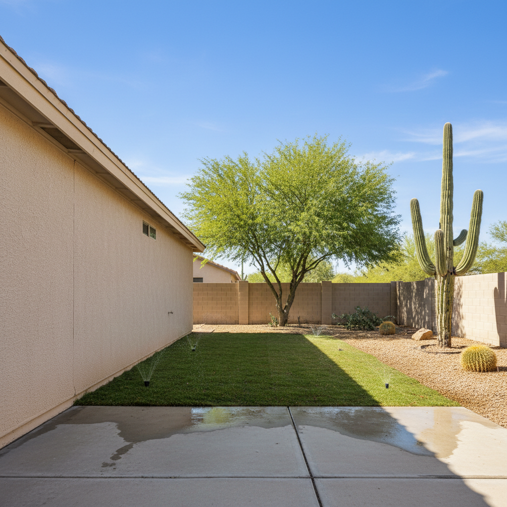 Completed burst pipe repair and cleanup work at a residential property in Wittmann, AZ