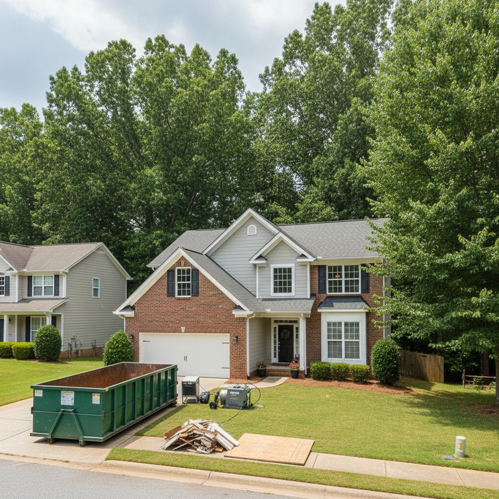 Completed appliance leak cleanup work at a residential property in Acworth, GA