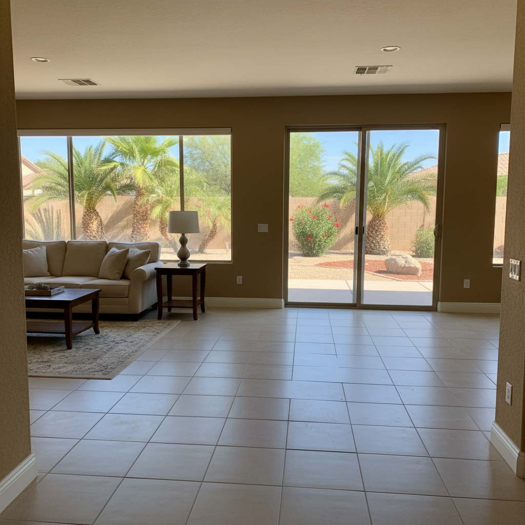 Completed burst pipe repair and cleanup work at a residential property in Queen Creek, AZ