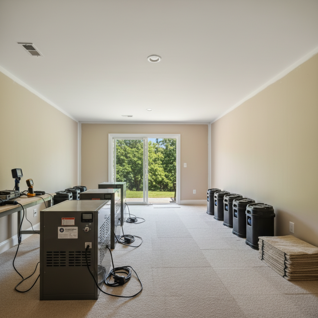 Completed dehumidification services work at a residential property in Clarkdale, GA