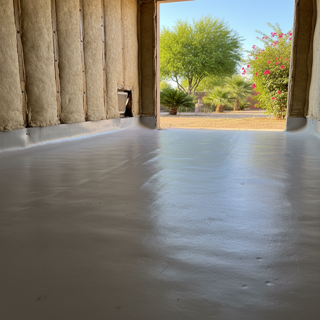 Completed crawl space water removal work at a residential property in Higley, AZ