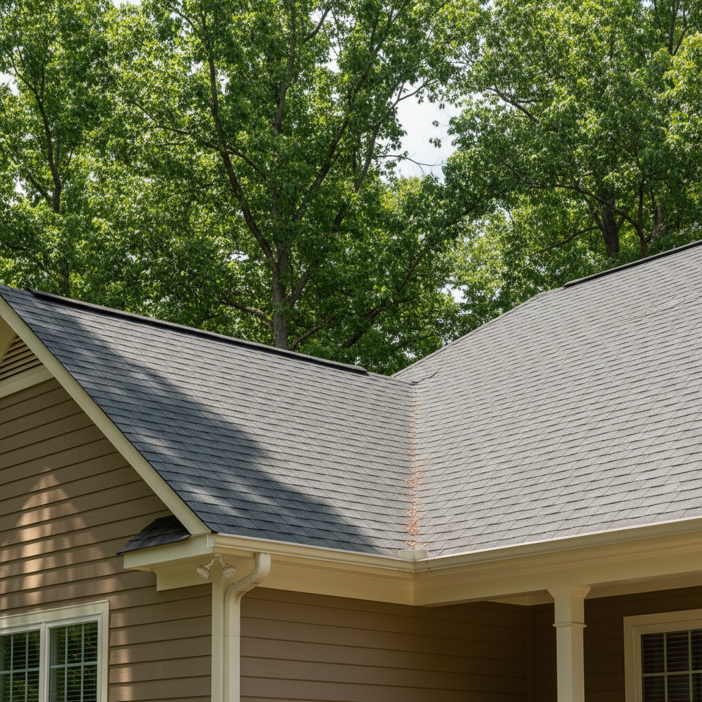 Completed roof leak water damage repair work at a residential property in Grayson, GA
